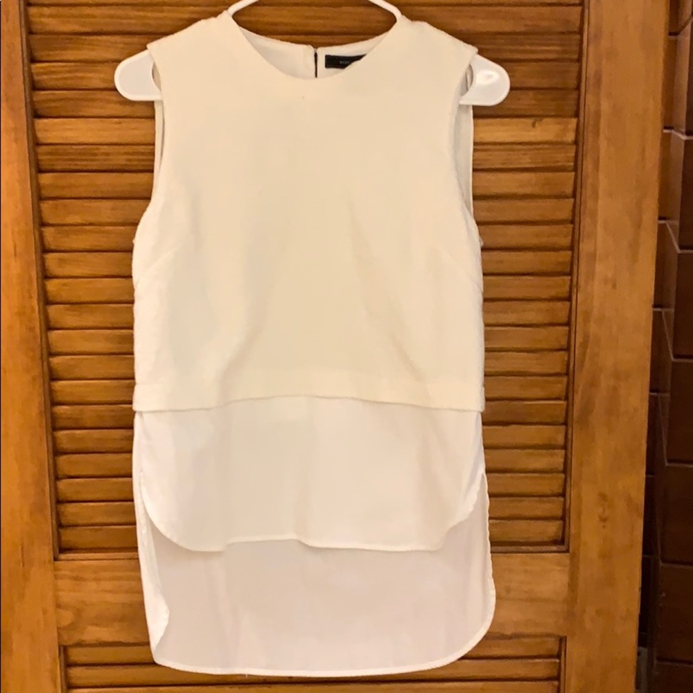BCBG Maxazria sleeveless white blouse XS